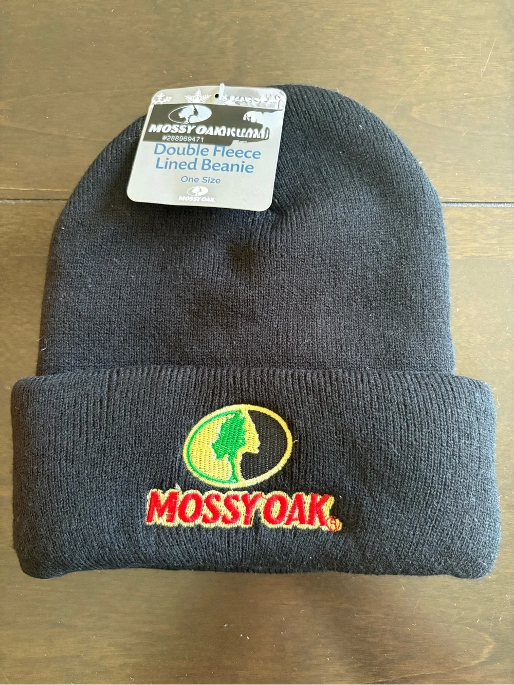 MOSSY OAK Double Fleece Lined Beanie Cap Black
